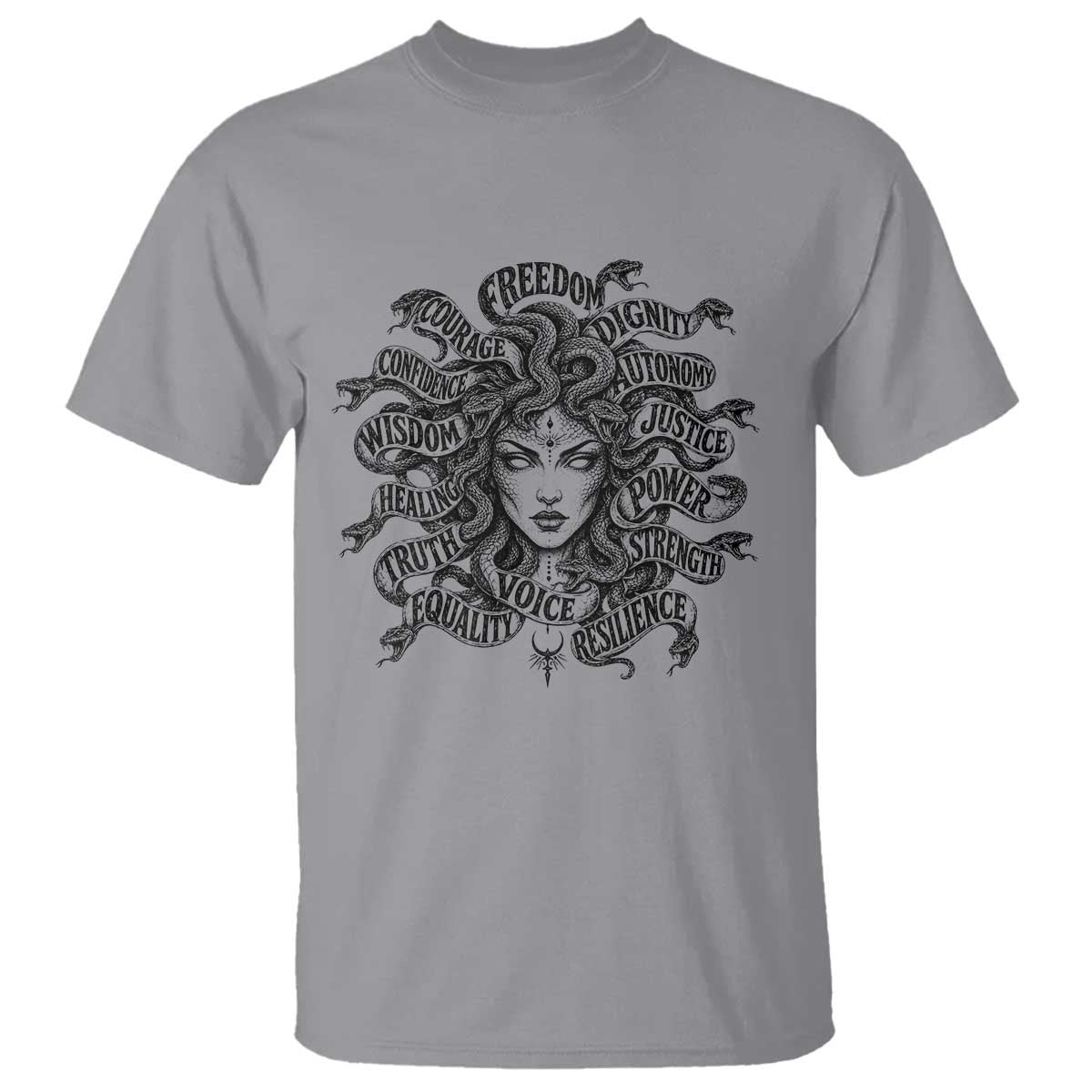 Feminist Medusa Power Snake Wisdom Equality Goth T Shirt