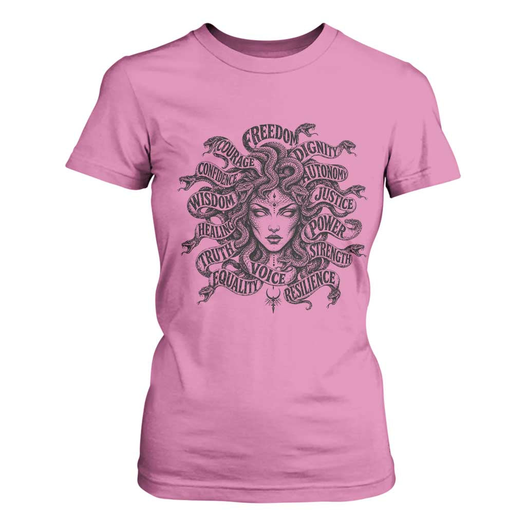 Feminist Medusa Power Snake Wisdom Equality Goth T Shirt For Women