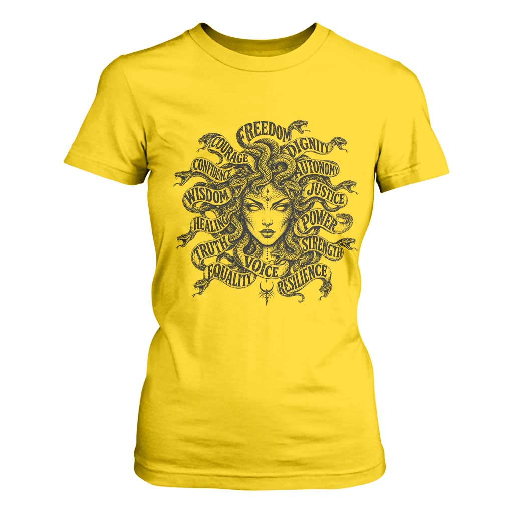 Feminist Medusa Power Snake Wisdom Equality Goth T Shirt For Women