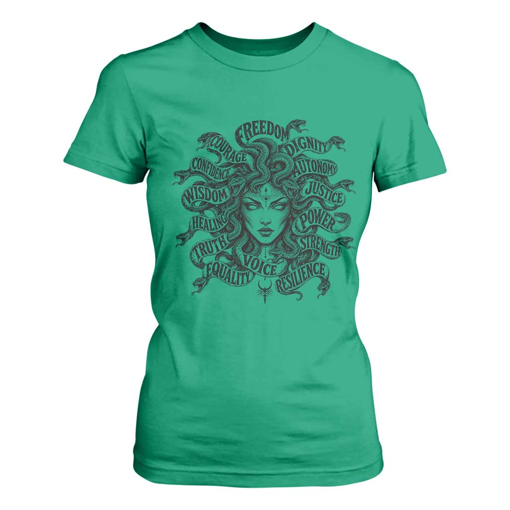 Feminist Medusa Power Snake Wisdom Equality Goth T Shirt For Women