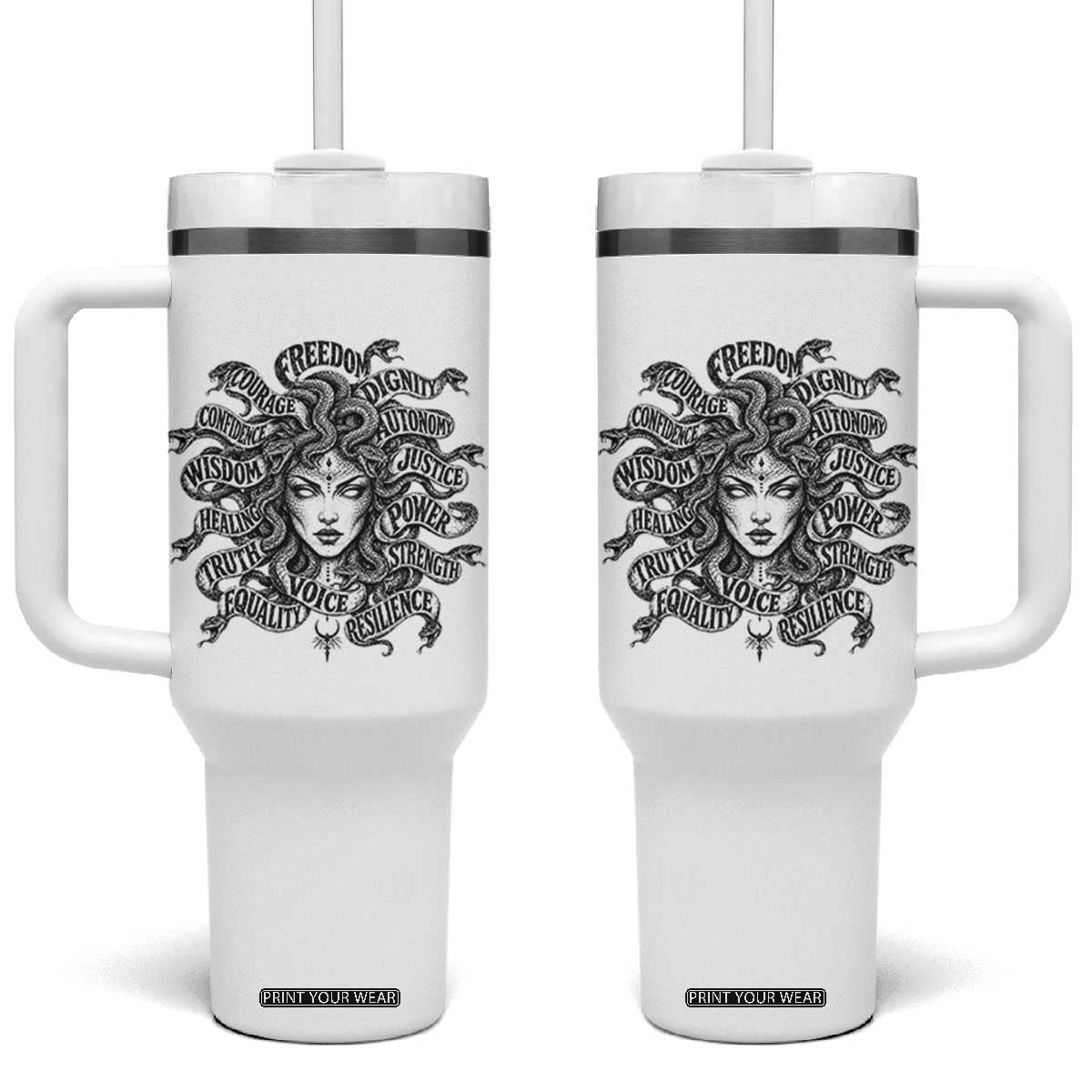 Feminist Medusa Power Snake Wisdom Equality Goth Tumbler With Handle