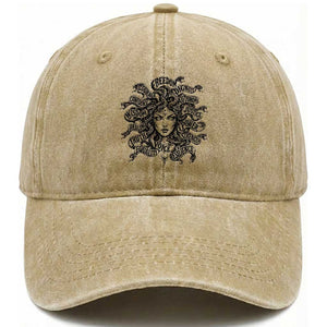 Feminist Medusa Power Snake Wisdom Equality Goth Washed Cotton Baseball Cap