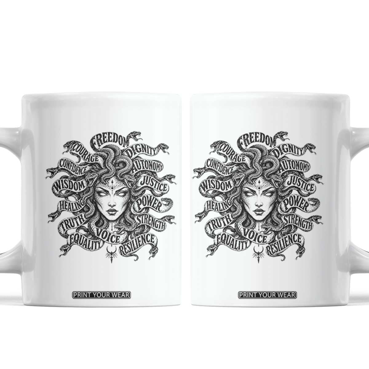 Feminist Medusa Power Snake Wisdom Equality Goth Coffee Mug