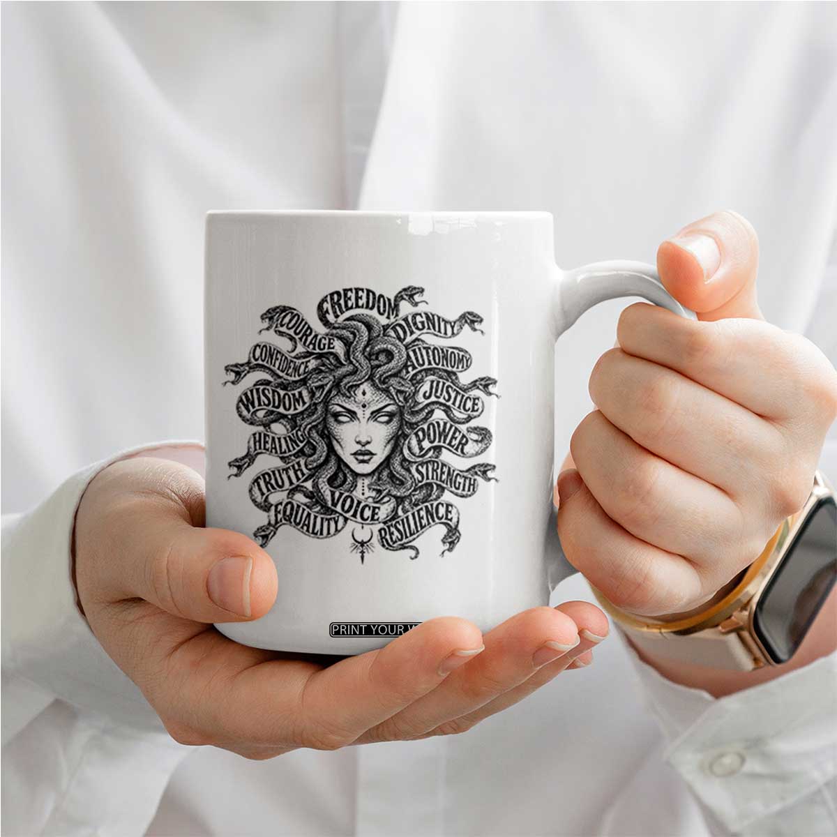 Feminist Medusa Power Snake Wisdom Equality Goth Coffee Mug