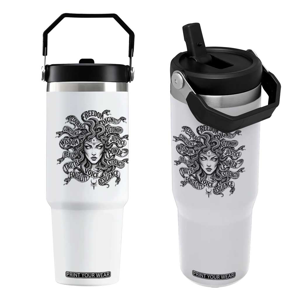 Feminist Medusa Power Snake Wisdom Equality Goth Flip Straw Tumbler