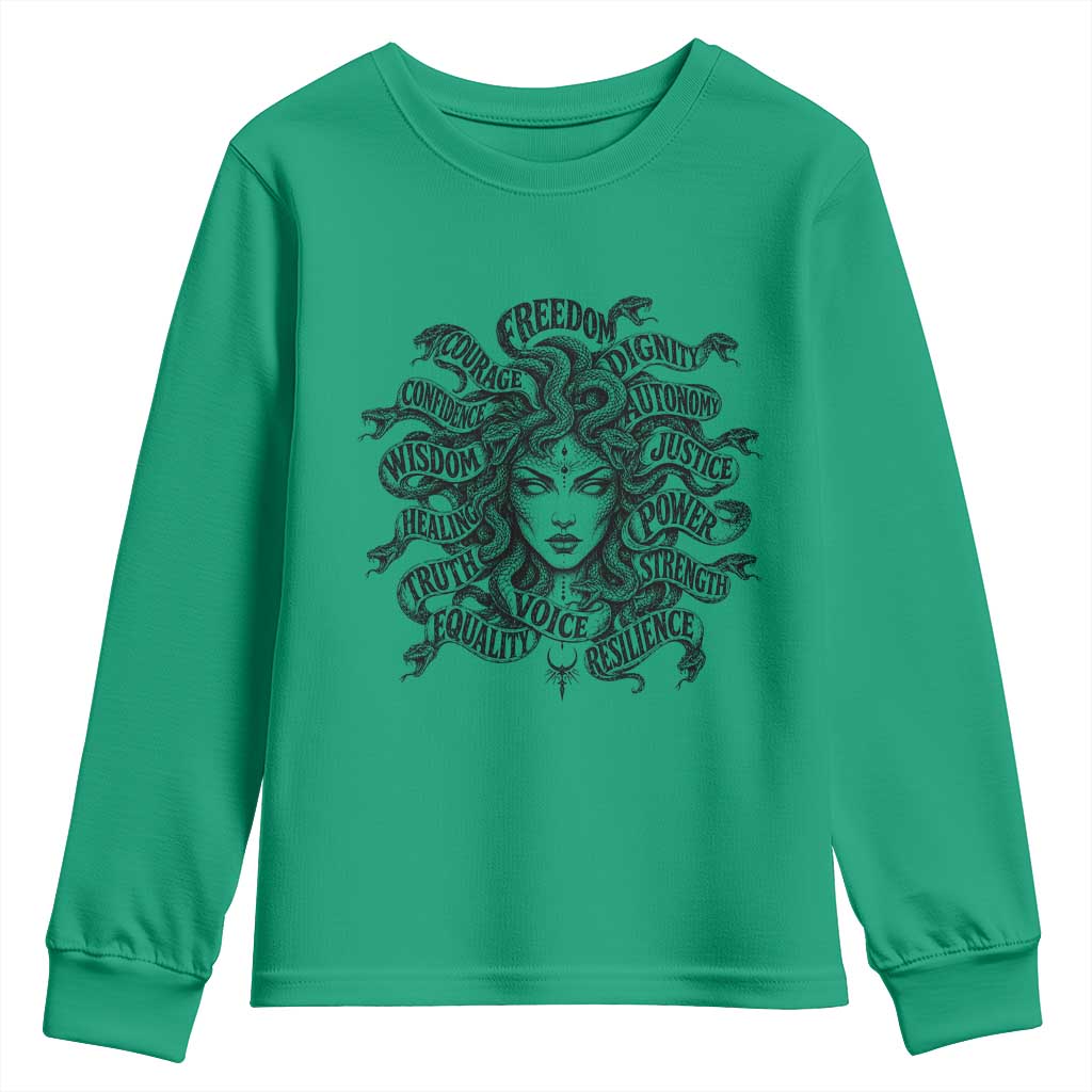 Feminist Medusa Power Snake Wisdom Equality Goth Youth Sweatshirt
