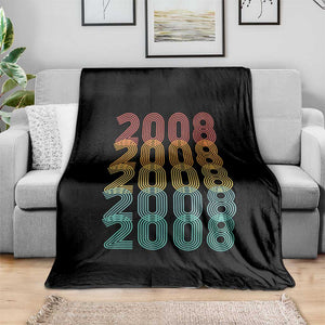 18th Birthday Throw Blanket Vintage 2008 Retro 18 Years Old Birthday