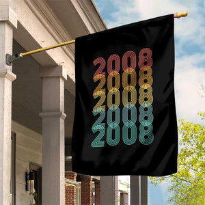 18th Birthday Garden Flag Vintage 2008 Retro 18 Years Old Birthday