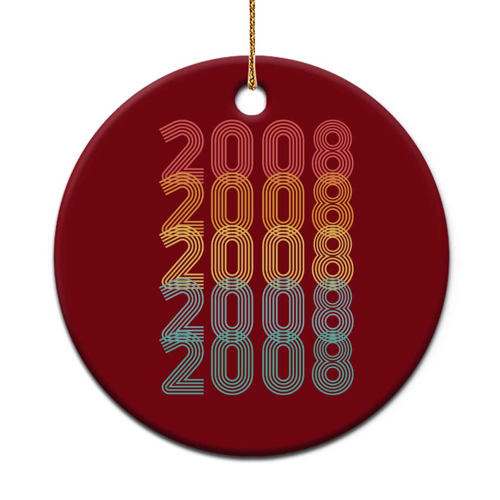 18th Birthday Ceramic Ornament Vintage 2008 Retro 18 Years Old Birthday TS11 1pc Red Print Your Wear
