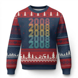 18th Birthday Ugly Christmas Sweater Vintage 2008 Retro 18 Years Old Birthday