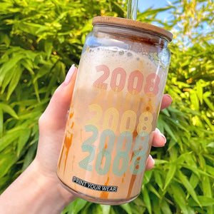 18th Birthday Glass Can Vintage 2008 Retro 18 Years Old Birthday