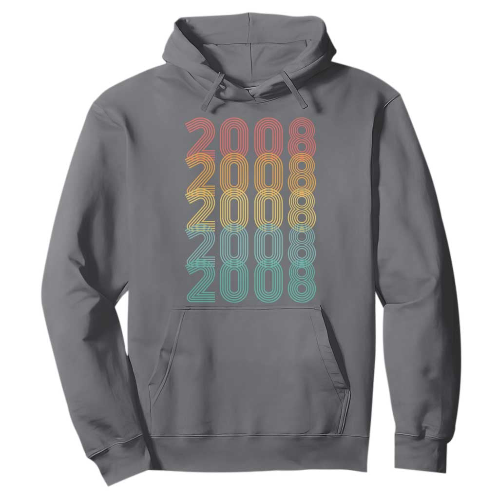 18th Birthday Hoodie Vintage 2008 Retro 18 Years Old Birthday