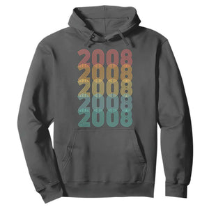 18th Birthday Hoodie Vintage 2008 Retro 18 Years Old Birthday