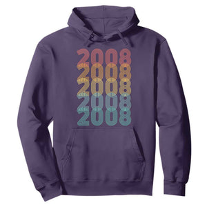 18th Birthday Hoodie Vintage 2008 Retro 18 Years Old Birthday