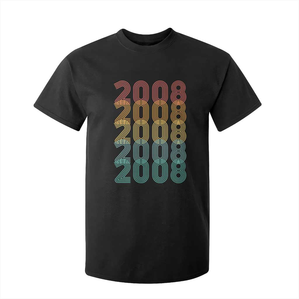 18th Birthday T Shirt For Kid Vintage 2008 Retro 18 Years Old Birthday