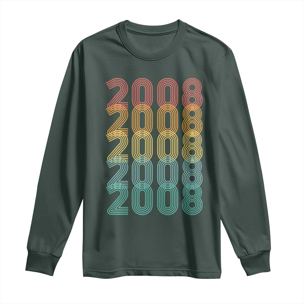 18th Birthday Long Sleeve Shirt Vintage 2008 Retro 18 Years Old Birthday