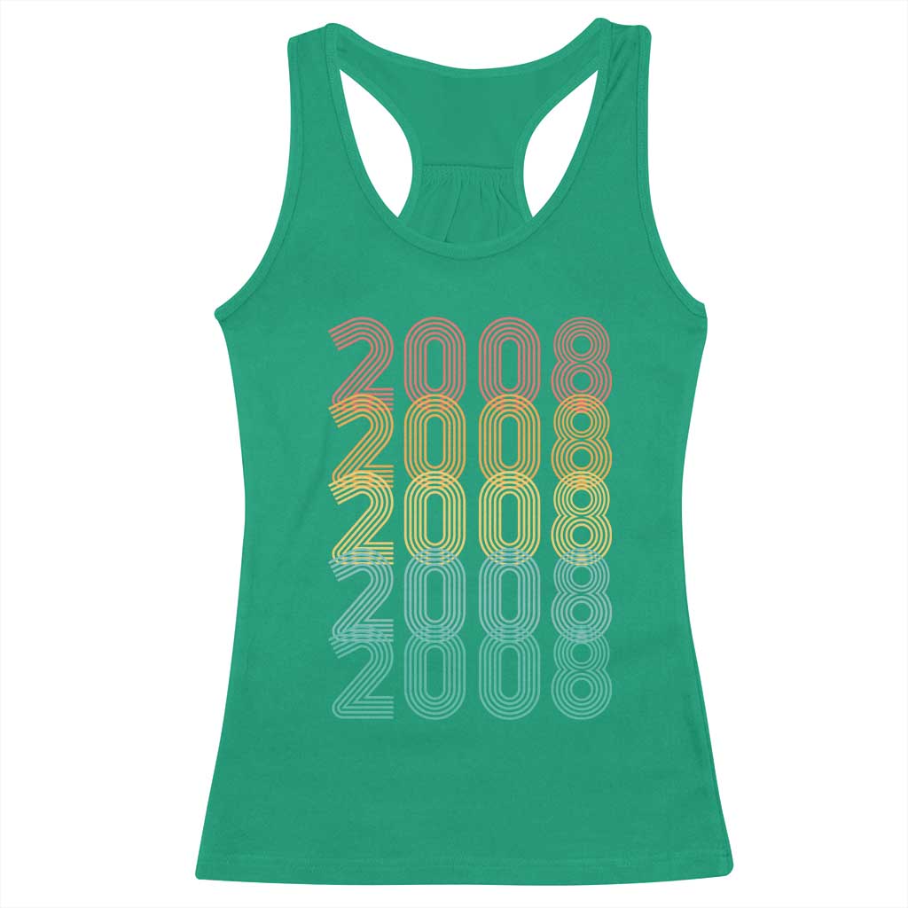 18th Birthday Racerback Tank Top Vintage 2008 Retro 18 Years Old Birthday