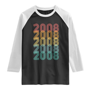 18th Birthday Raglan Shirt Vintage 2008 Retro 18 Years Old Birthday