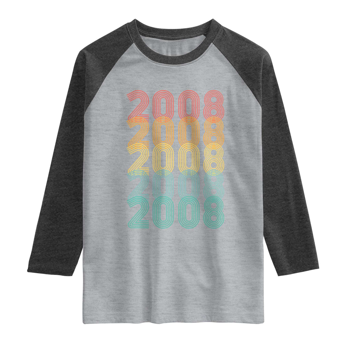 18th Birthday Raglan Shirt Vintage 2008 Retro 18 Years Old Birthday