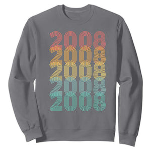 18th Birthday Sweatshirt Vintage 2008 Retro 18 Years Old Birthday