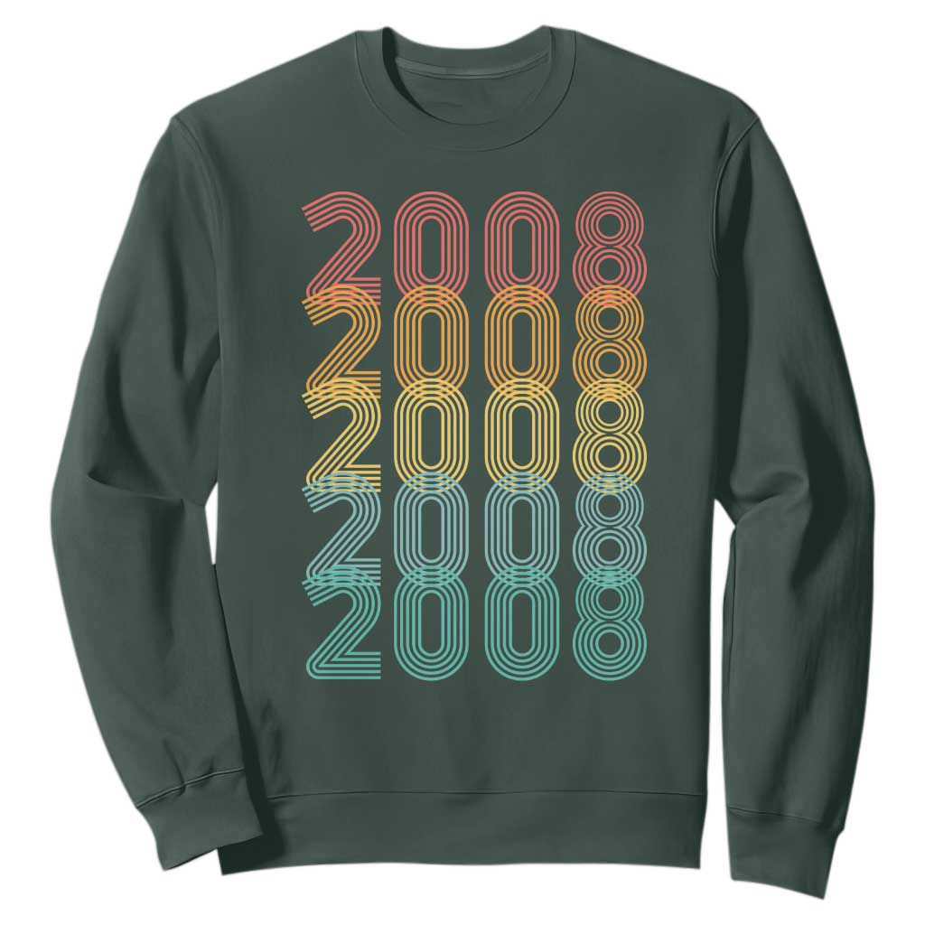 18th Birthday Sweatshirt Vintage 2008 Retro 18 Years Old Birthday