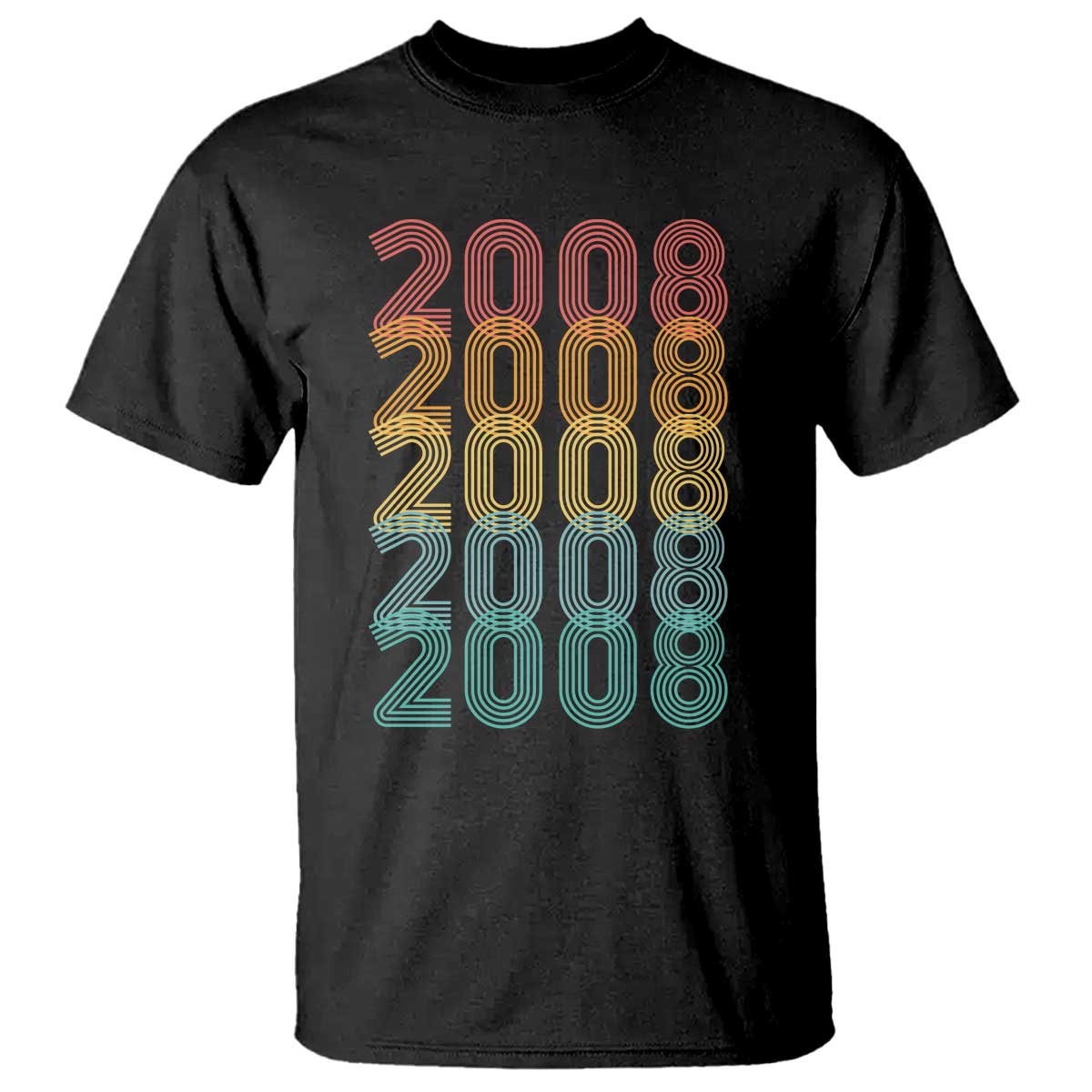 18th Birthday T Shirt Vintage 2008 Retro 18 Years Old Birthday TS11 Black Print Your Wear