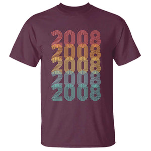 18th Birthday T Shirt Vintage 2008 Retro 18 Years Old Birthday