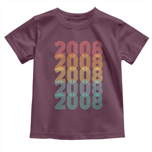 18th Birthday Toddler T Shirt Vintage 2008 Retro 18 Years Old Birthday
