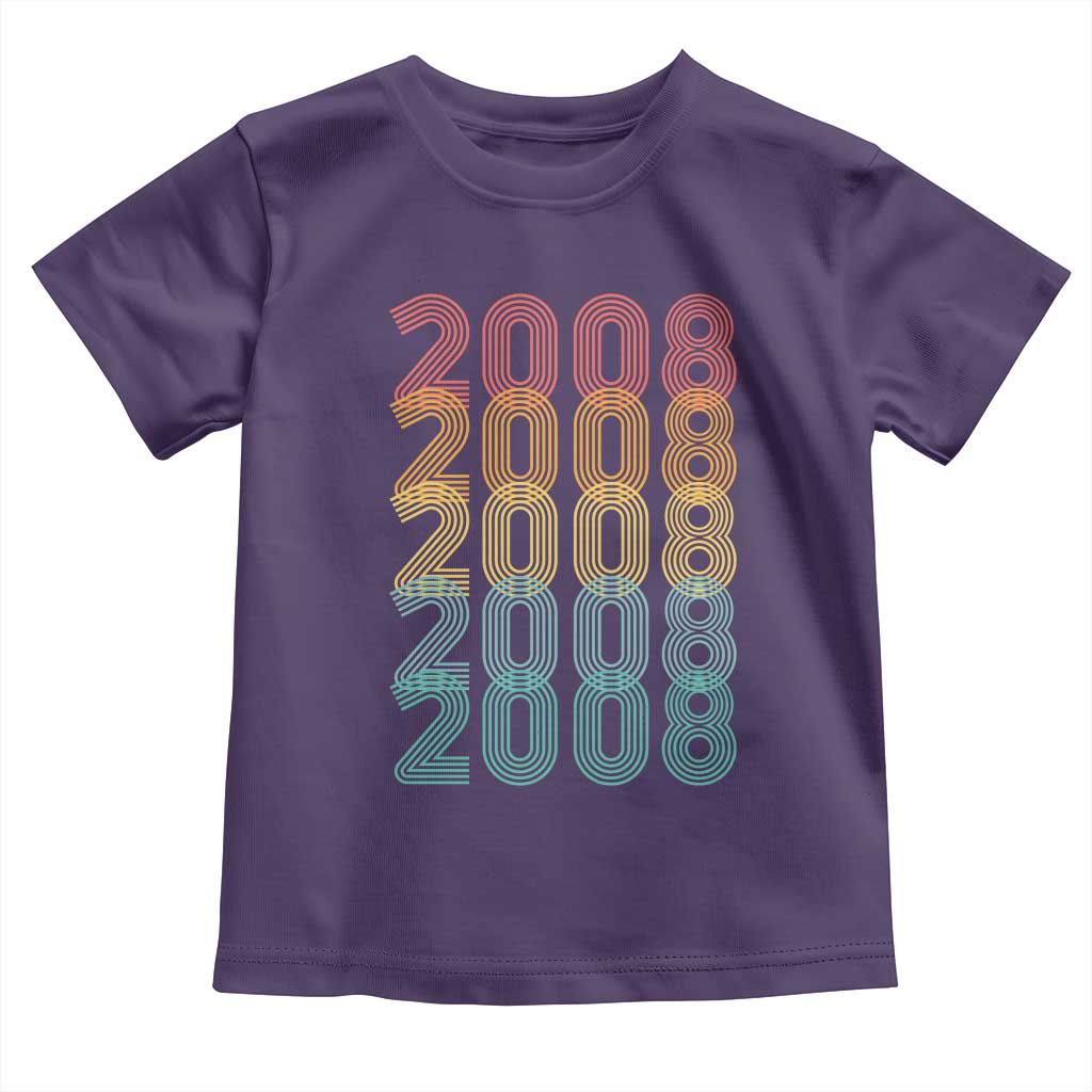 18th Birthday Toddler T Shirt Vintage 2008 Retro 18 Years Old Birthday