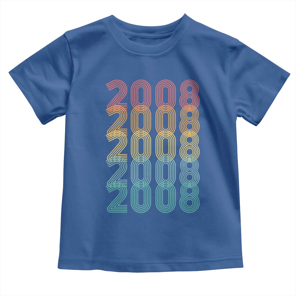 18th Birthday Toddler T Shirt Vintage 2008 Retro 18 Years Old Birthday