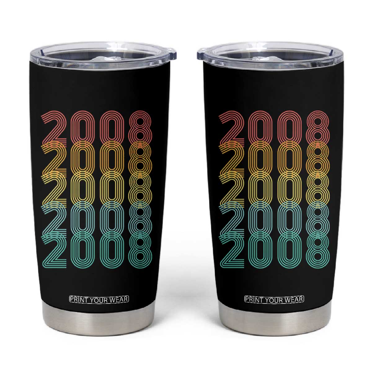 18th Birthday Tumbler Cup Vintage 2008 Retro 18 Years Old Birthday