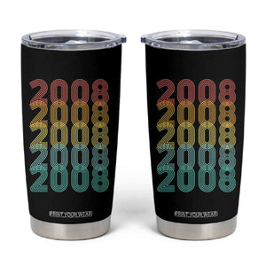 18th Birthday Tumbler Cup Vintage 2008 Retro 18 Years Old Birthday