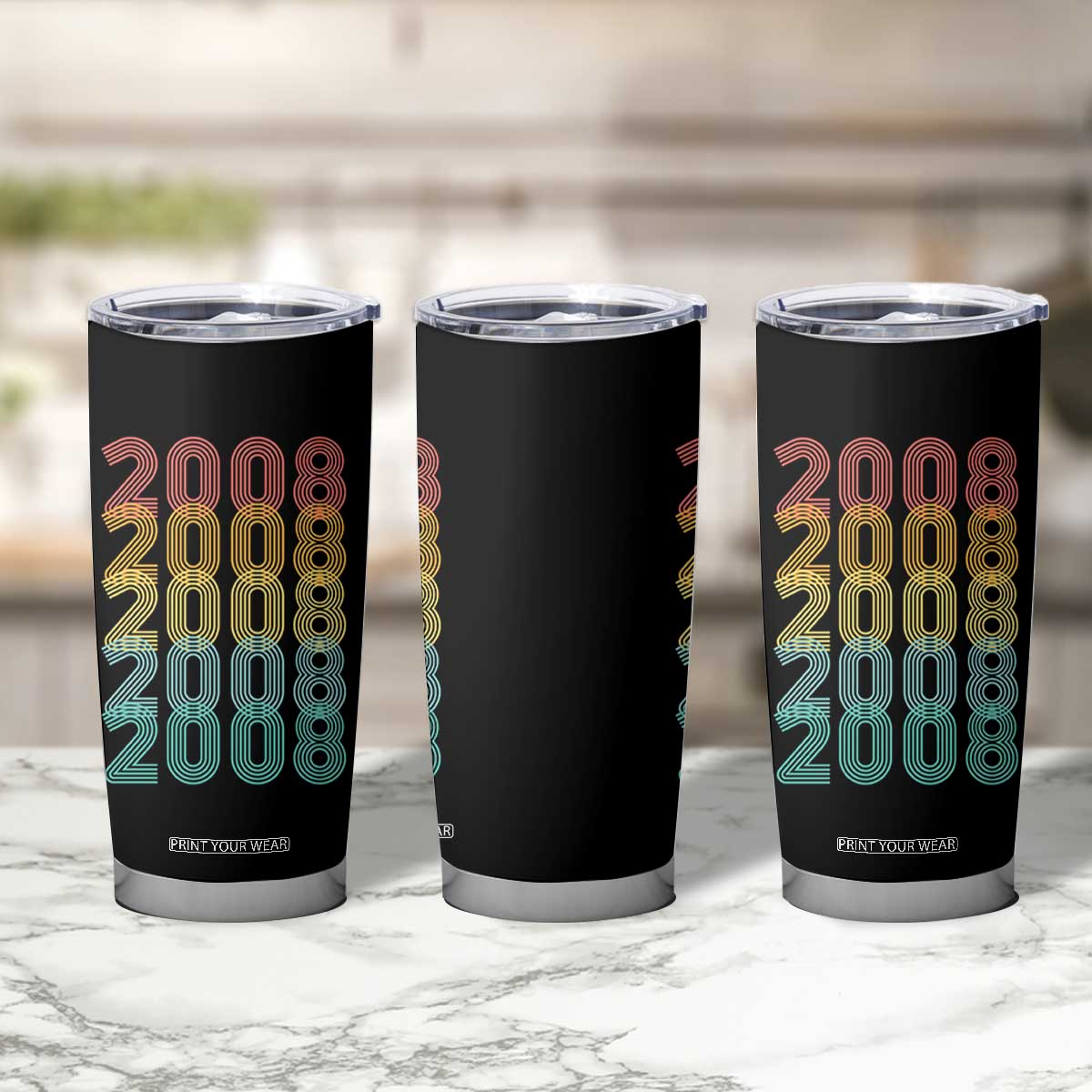 18th Birthday Tumbler Cup Vintage 2008 Retro 18 Years Old Birthday