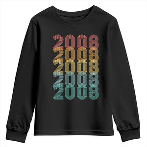 18th Birthday Youth Sweatshirt Vintage 2008 Retro 18 Years Old Birthday