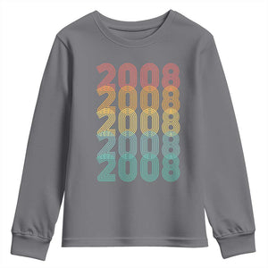 18th Birthday Youth Sweatshirt Vintage 2008 Retro 18 Years Old Birthday