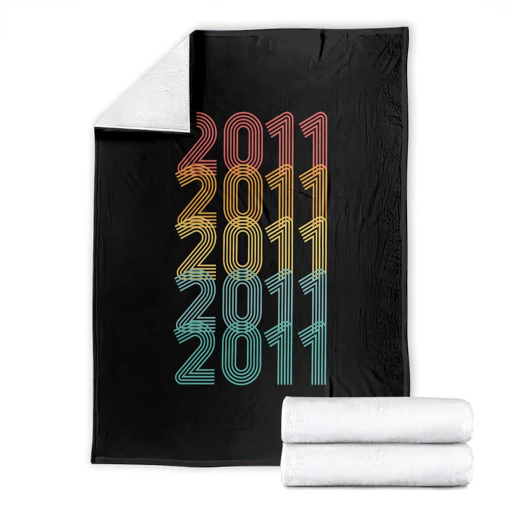 15th Birthday Throw Blanket Vintage 2011 Retro 15 Years Old Birthday