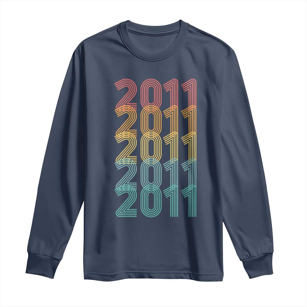 15th Birthday Long Sleeve Shirt Vintage 2011 Retro 15 Years Old Birthday