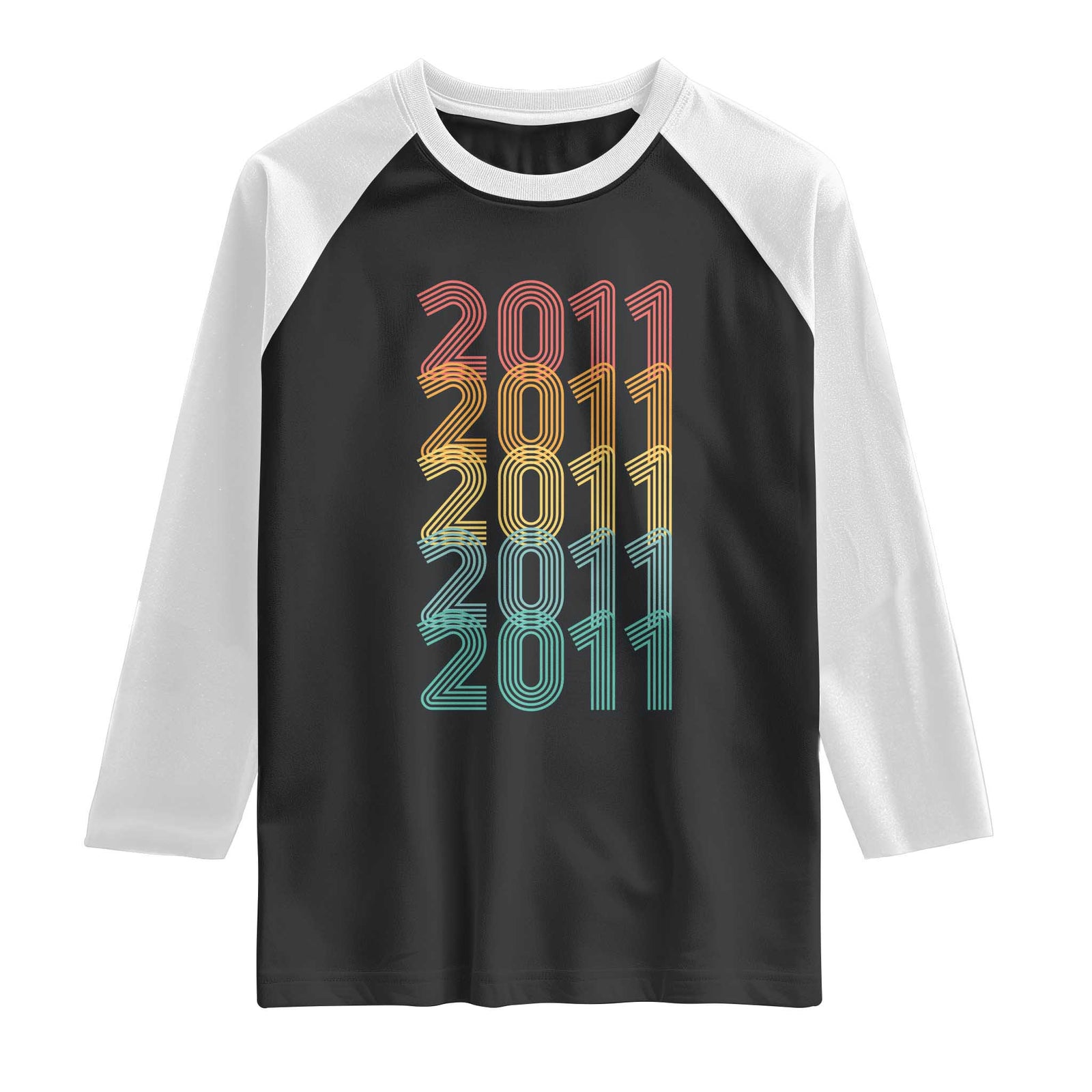 15th Birthday Raglan Shirt Vintage 2011 Retro 15 Years Old Birthday TS11 Black White Print Your Wear