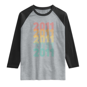 15th Birthday Raglan Shirt Vintage 2011 Retro 15 Years Old Birthday