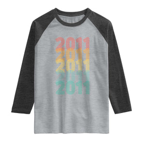 15th Birthday Raglan Shirt Vintage 2011 Retro 15 Years Old Birthday