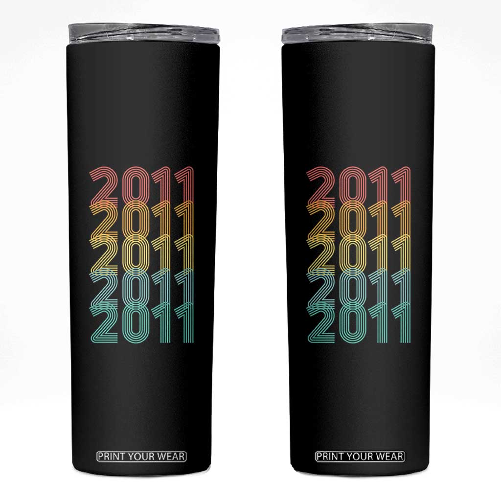 15th Birthday Skinny Tumbler Vintage 2011 Retro 15 Years Old Birthday