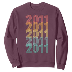 15th Birthday Sweatshirt Vintage 2011 Retro 15 Years Old Birthday