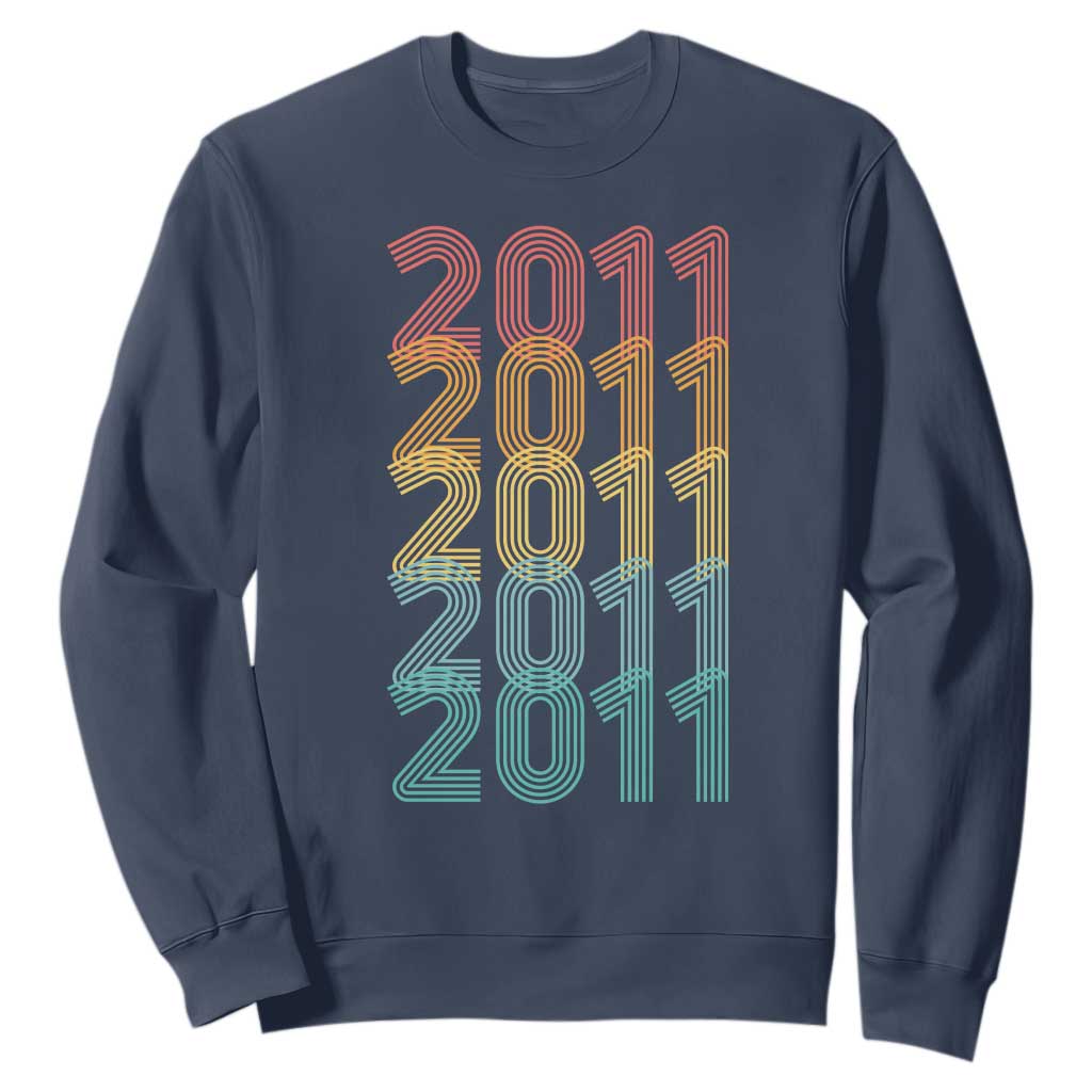 15th Birthday Sweatshirt Vintage 2011 Retro 15 Years Old Birthday