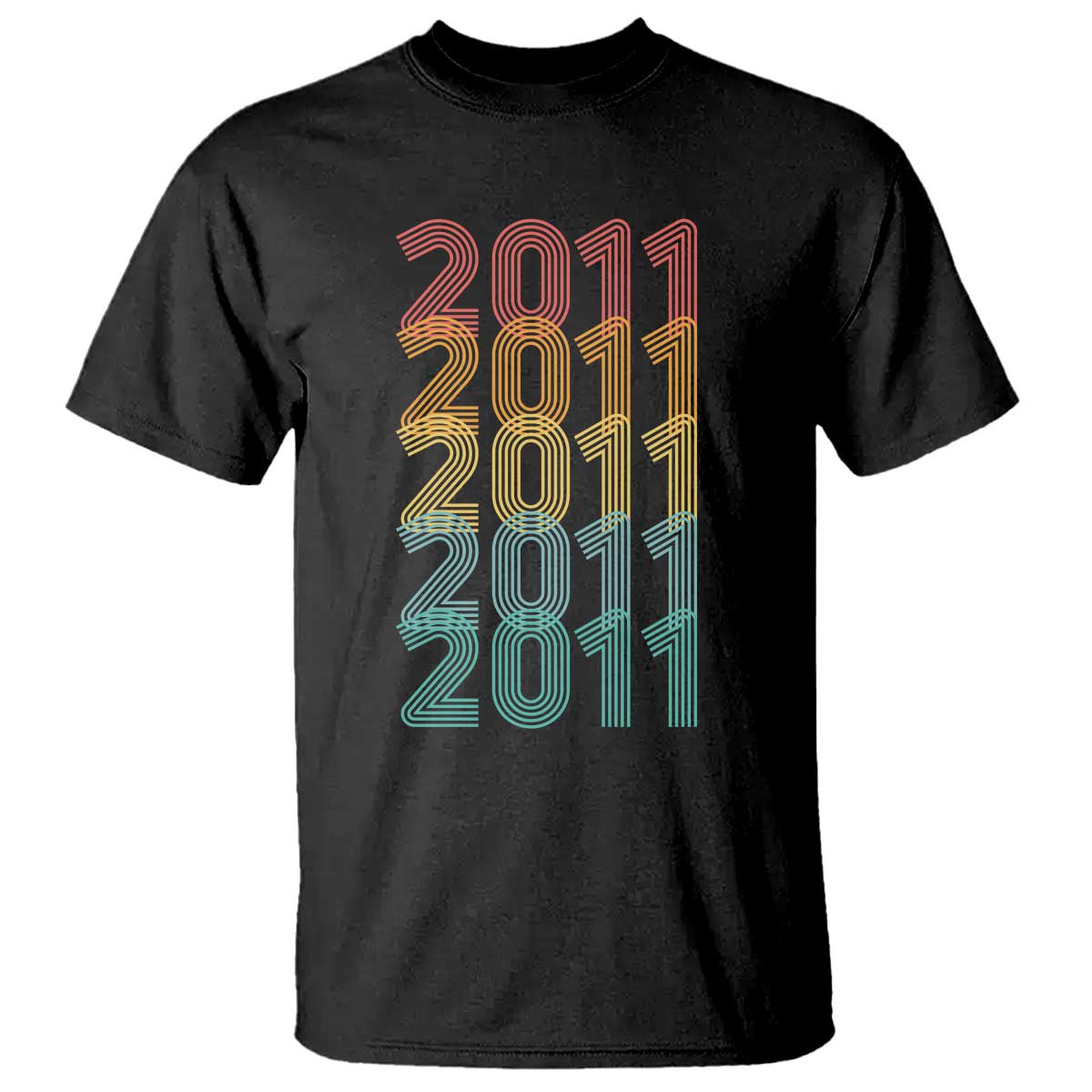 15th Birthday T Shirt Vintage 2011 Retro 15 Years Old Birthday TS11 Black Print Your Wear