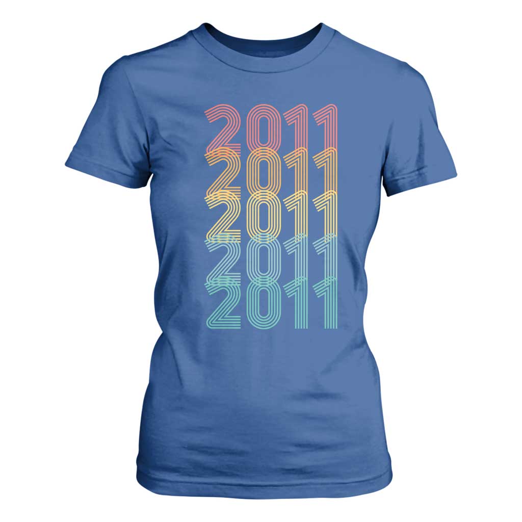 15th Birthday T Shirt For Women Vintage 2011 Retro 15 Years Old Birthday
