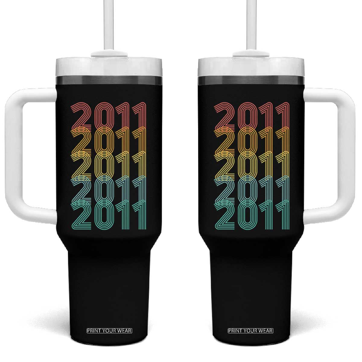 15th Birthday Tumbler With Handle Vintage 2011 Retro 15 Years Old Birthday