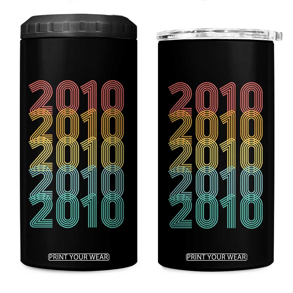 16th Birthday 4 in 1 Can Cooler Tumbler Vintage 2010 Retro 16 Years Old Birthday