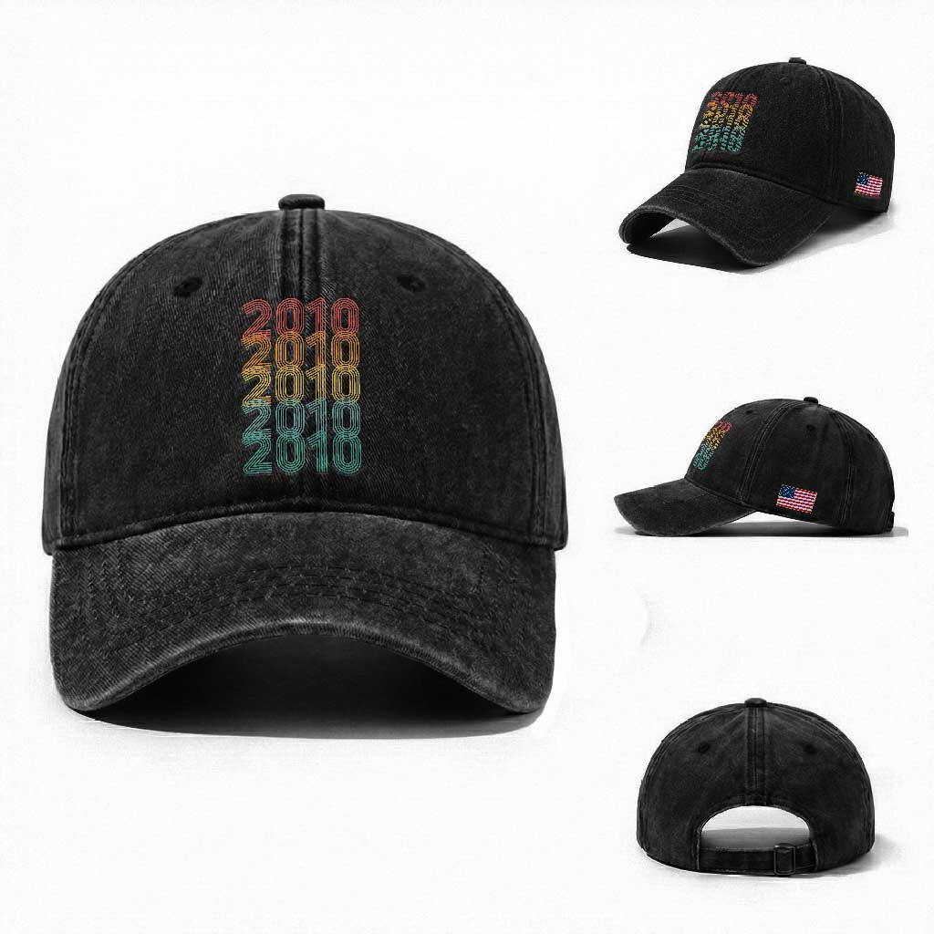 16th Birthday Washed Cotton Baseball Cap Vintage 2010 Retro 16 Years Old Birthday