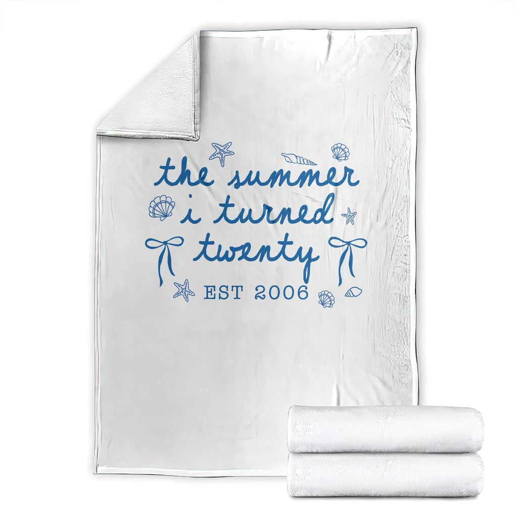 The Summer I Turned Thirty Funny 30th Birthday Est 1996 Throw Blanket Summer Coastal Birthday Seashell Bow