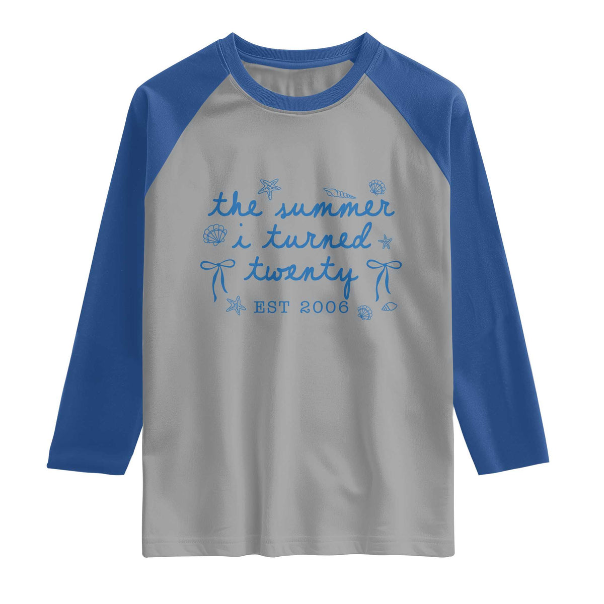 The Summer I Turned Thirty Funny 30th Birthday Est 1996 Raglan Shirt Summer Coastal Birthday Seashell Bow